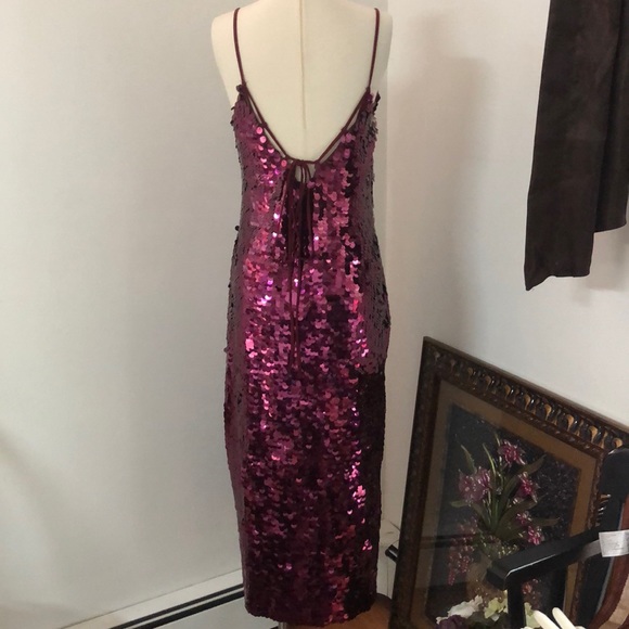 Free People Red Paillette Party Midi Dress - Picture 5 of 8